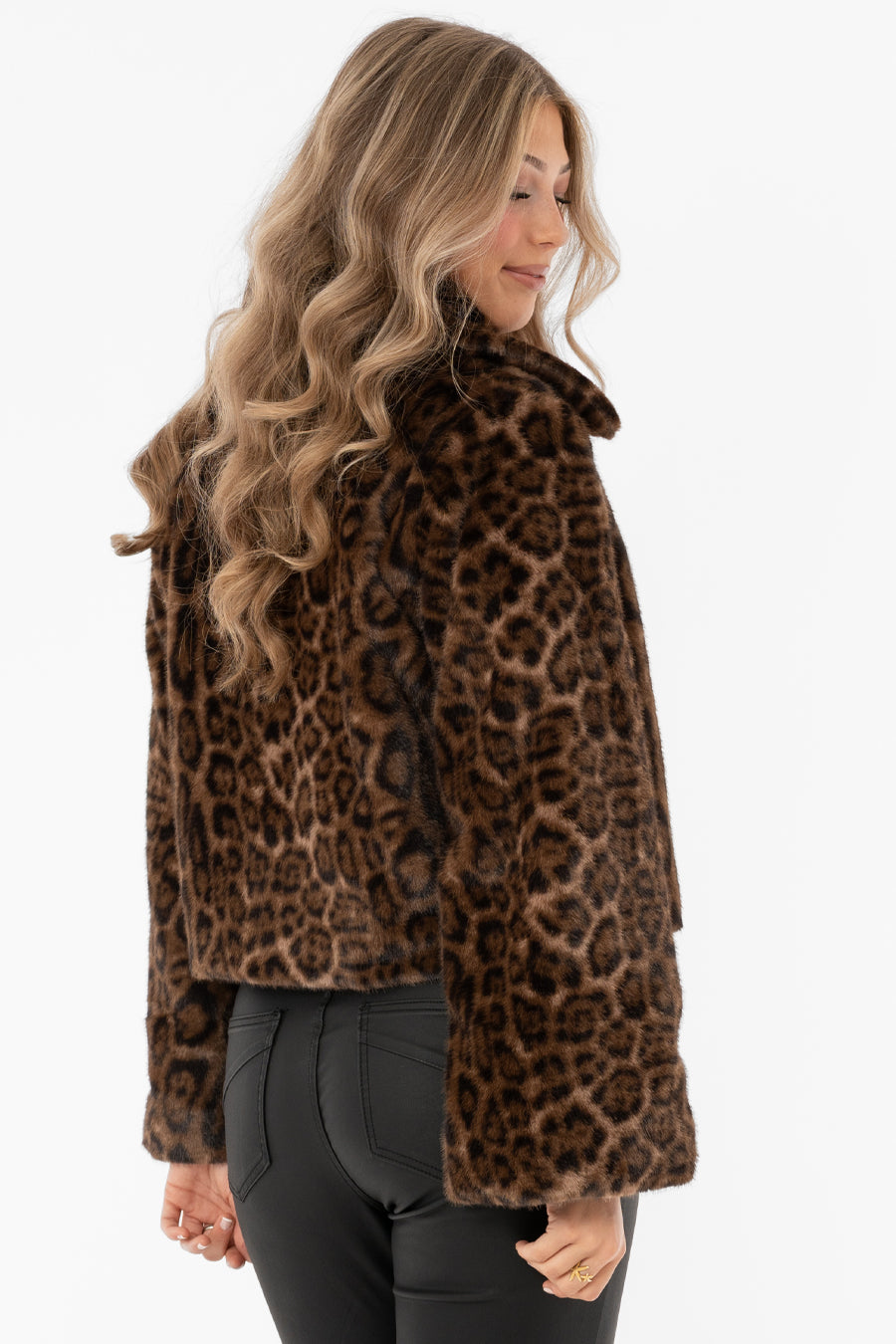 MINOU FUR JACKET CHESTNUT/BLACK