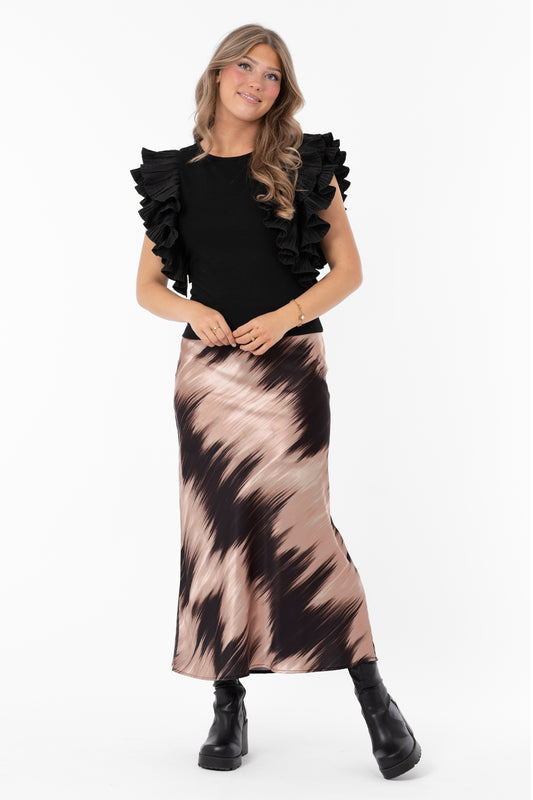 ILSA KJOL BROWN SUGAR/BLACK