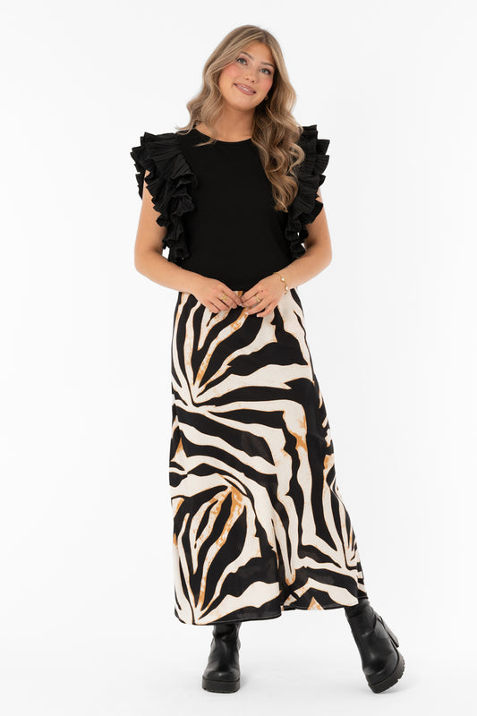 BEA KJOL IVORY/BLACK