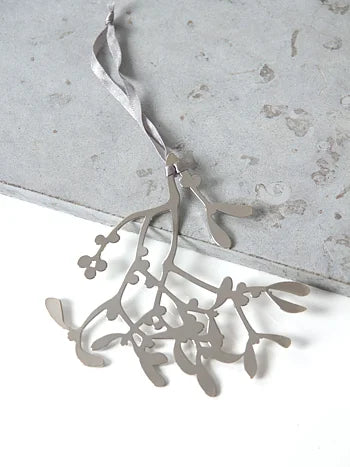 Stor Dekorations Mistel Silver