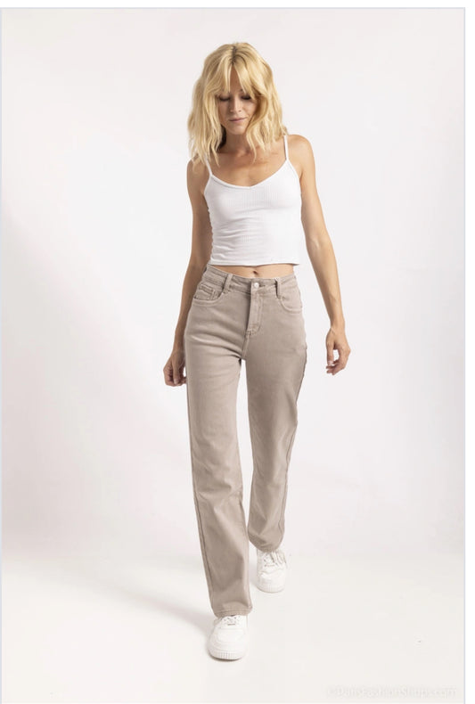 Miss Straight Jeans Beige