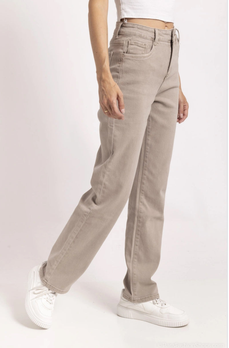 Miss Straight Jeans Beige