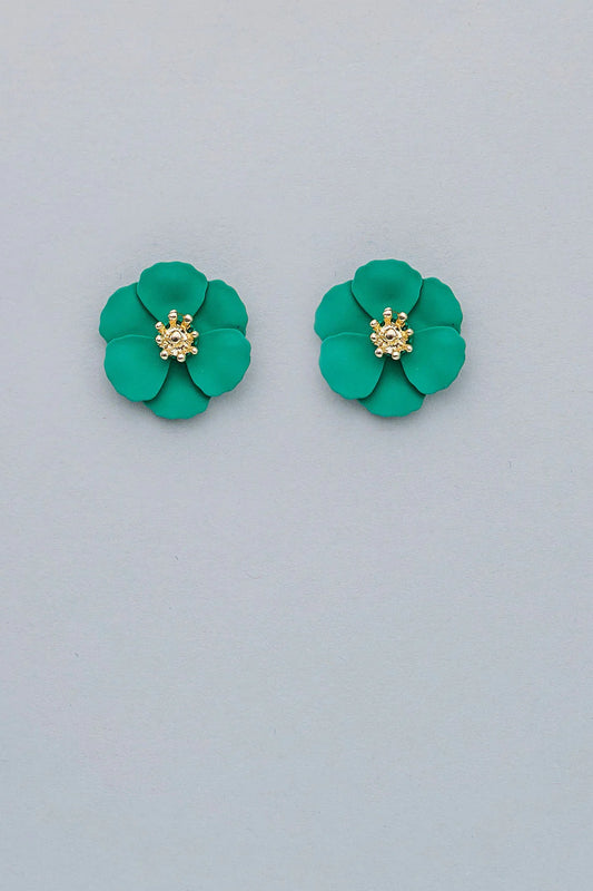 FLOWER SMALL EARRINGS STRONG GREEN