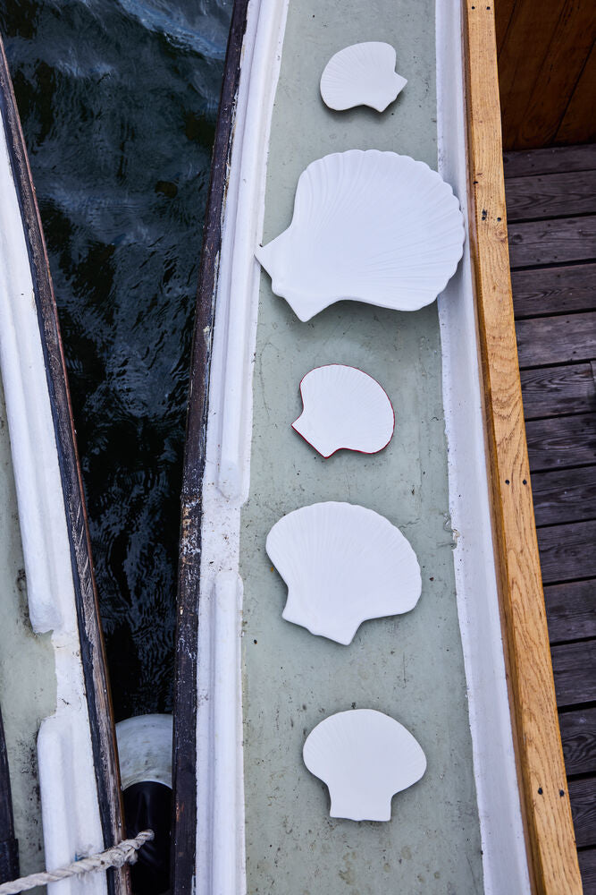 Assiett Shell M, vit