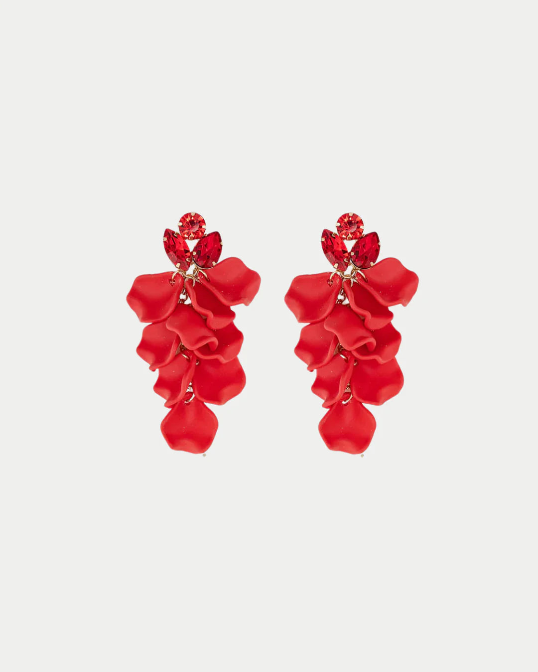 Leaf Stone Earrings, Red