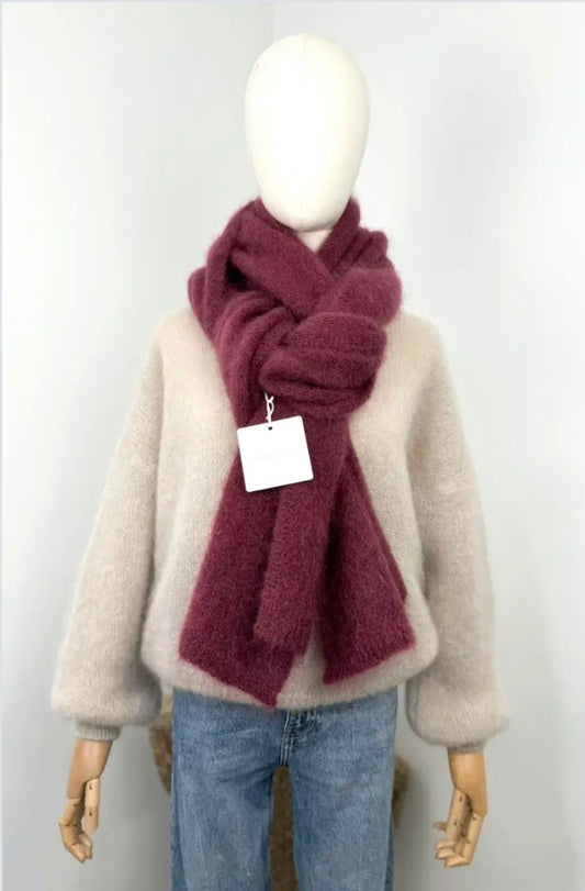 Mohair halsduk, Burgundy