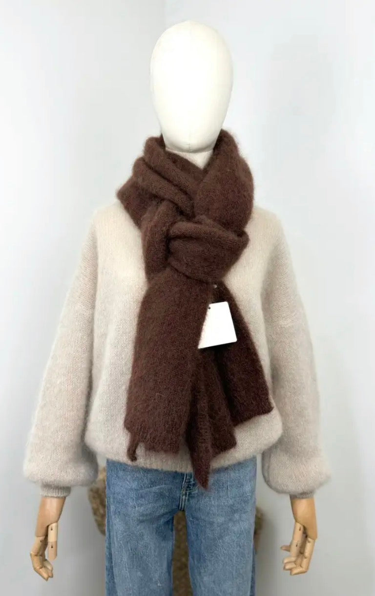 Mohair halsduk, Brun