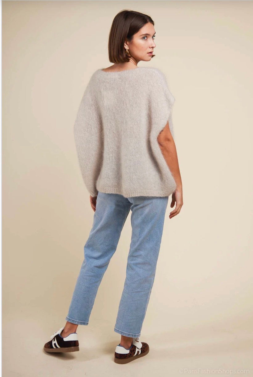 Mohair 80% Väst, Beige