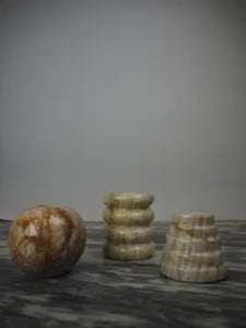 Marmor Ljusstake Räfflad