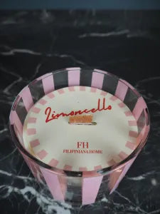 Randigt Glasljus Rosa Bär & Lemonad