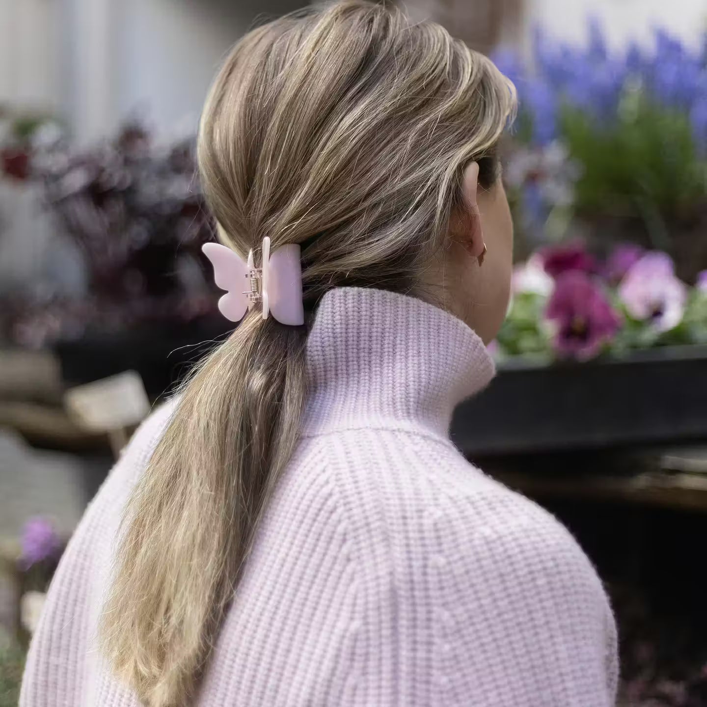 Hårklämma Fjäril, Rosa