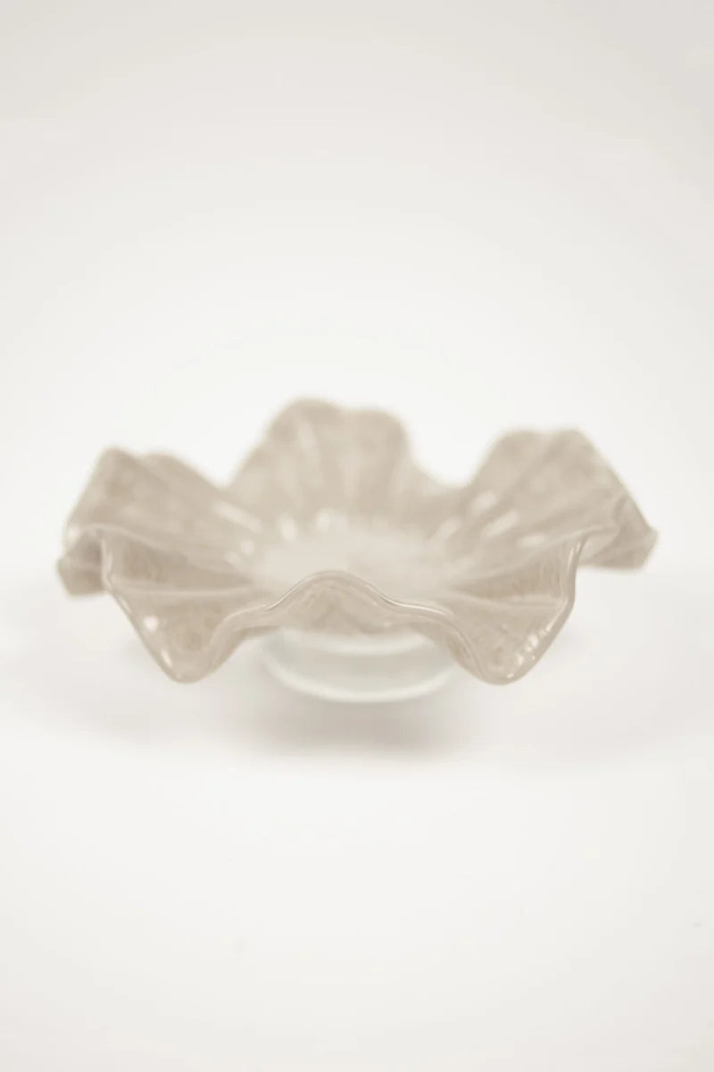 Loa skål på fot, Taupe 22cm