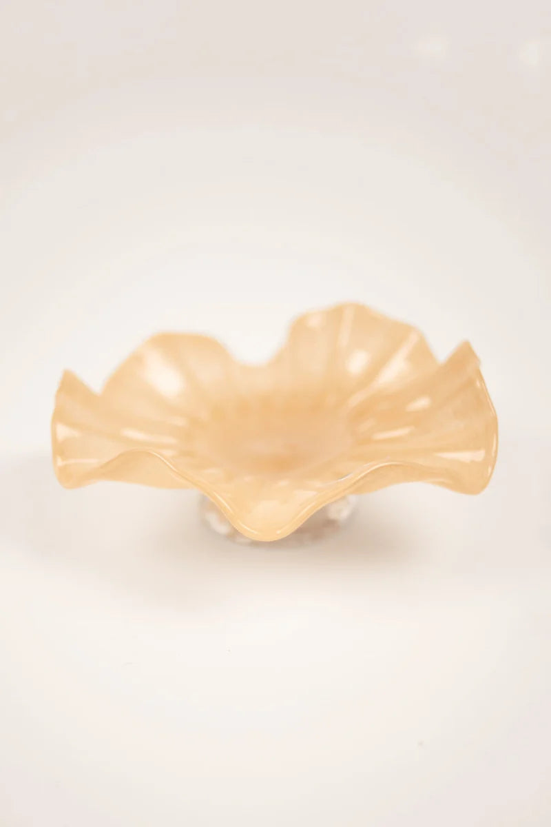 Loa skål på fot, Beige 22cm