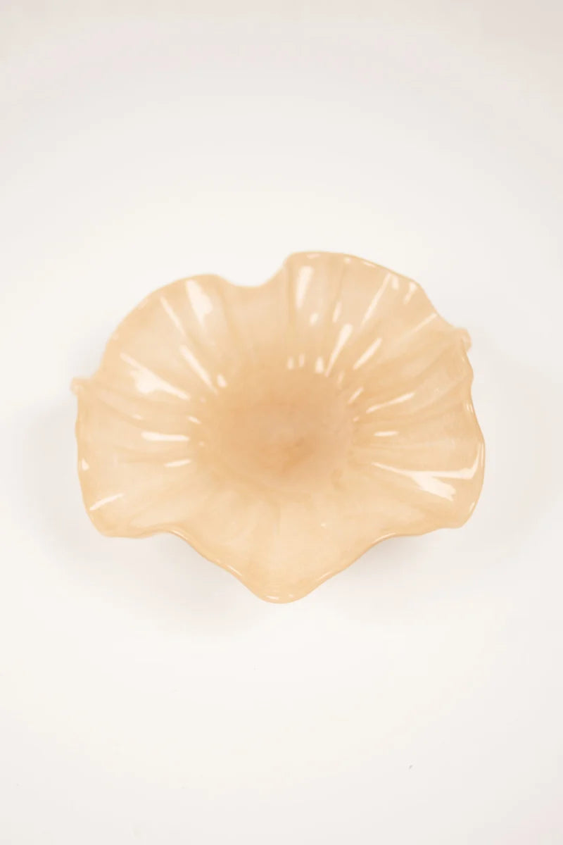 Loa skål på fot, Beige 22cm