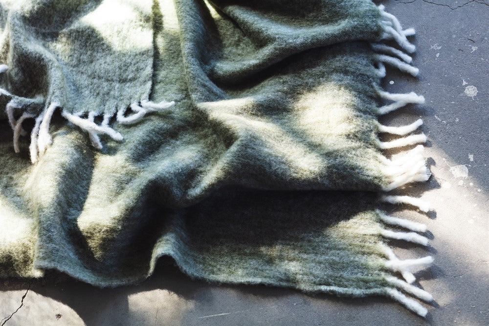 Morgan Pläd, Mörkgrön 130x170cm, Ullmix