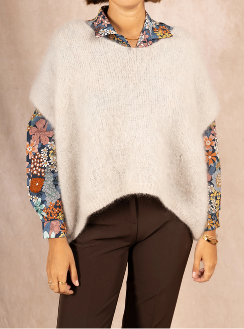 Mohair 80% Väst, Beige