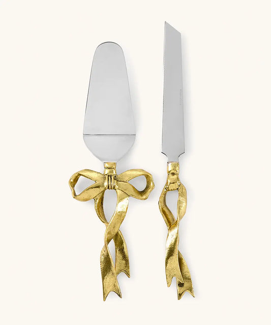 Riley Ribbon Cake Set in Giftbox, Mässing