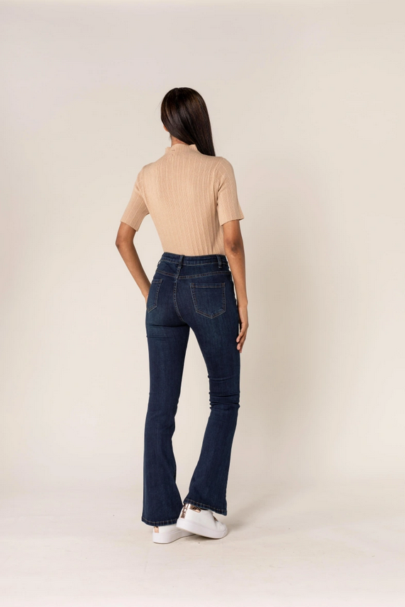 Nina Bootcut Jeans, Navyblå