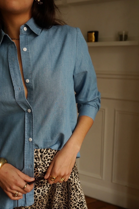 Sophie mjuk jeansskjorta, Blå