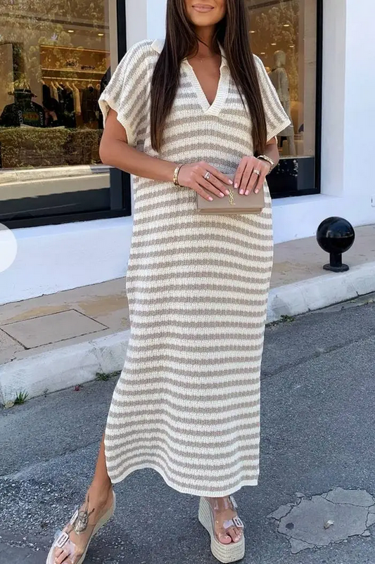 Margot sommarklänning, Beige / vit