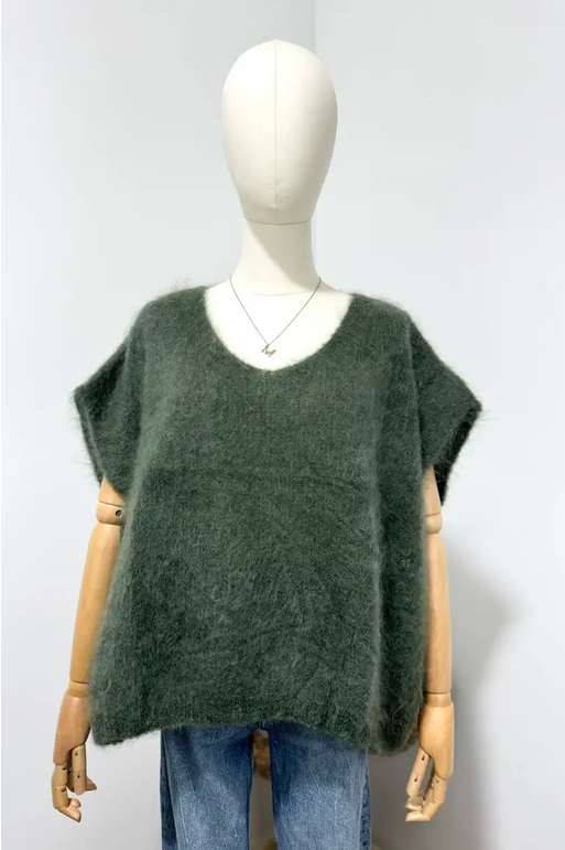 Mohair 80% Väst, Kaki
