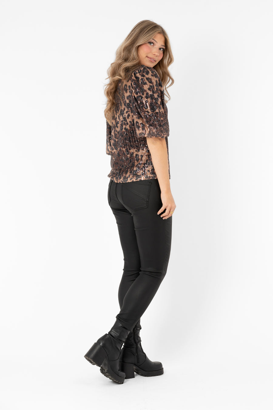 ZAYA TOP BROWN SUGAR/BLACK