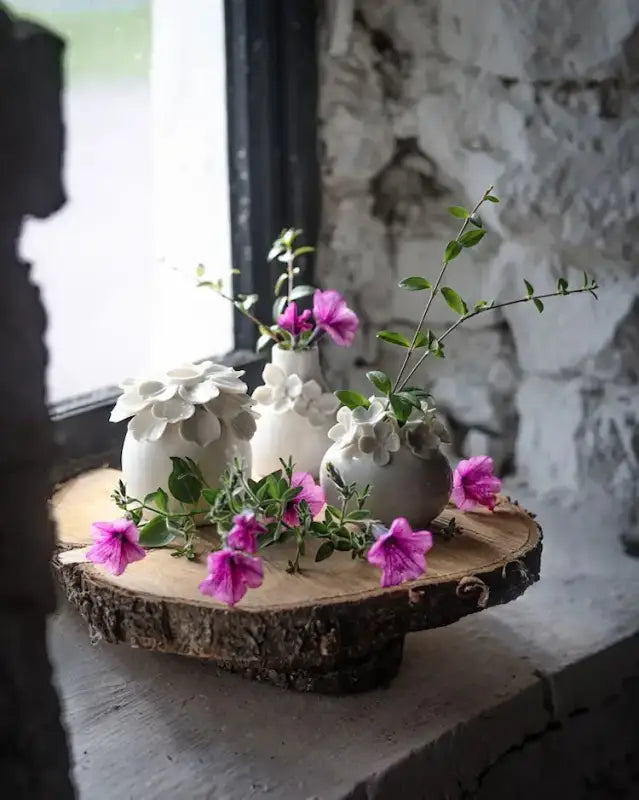 Vas Sentia, Vit med blommor