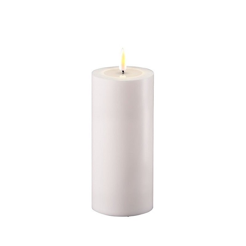 Deluxe Blockljus UTOMHUS, Vit, 15 cm