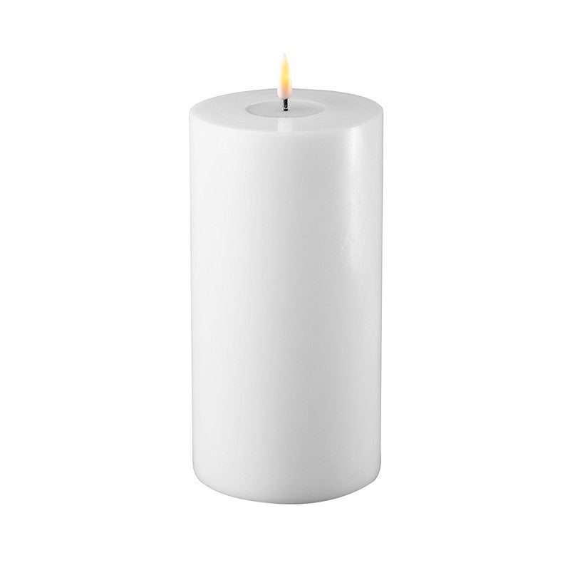 Deluxe Blockljus, Vit, 20 cm