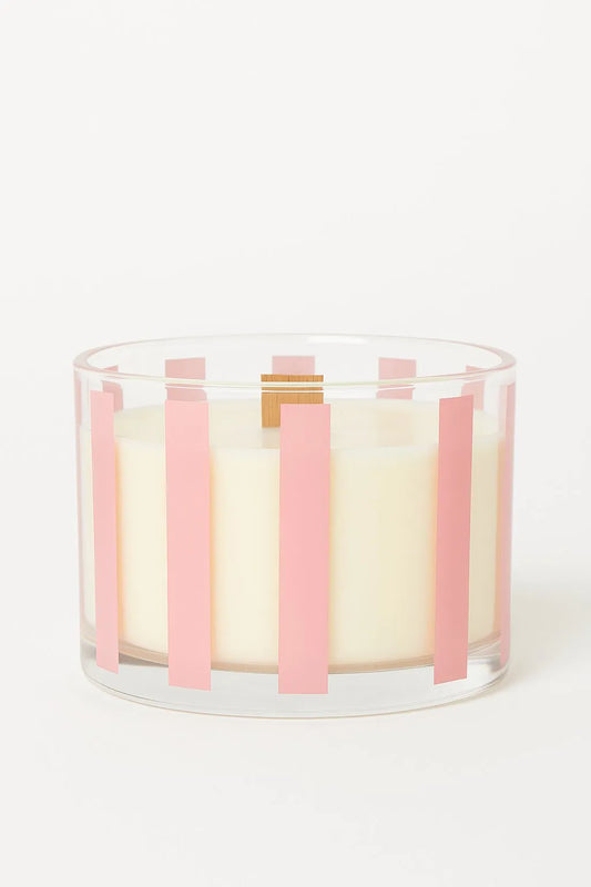 Randigt Glasljus Rosa Bär & Lemonad