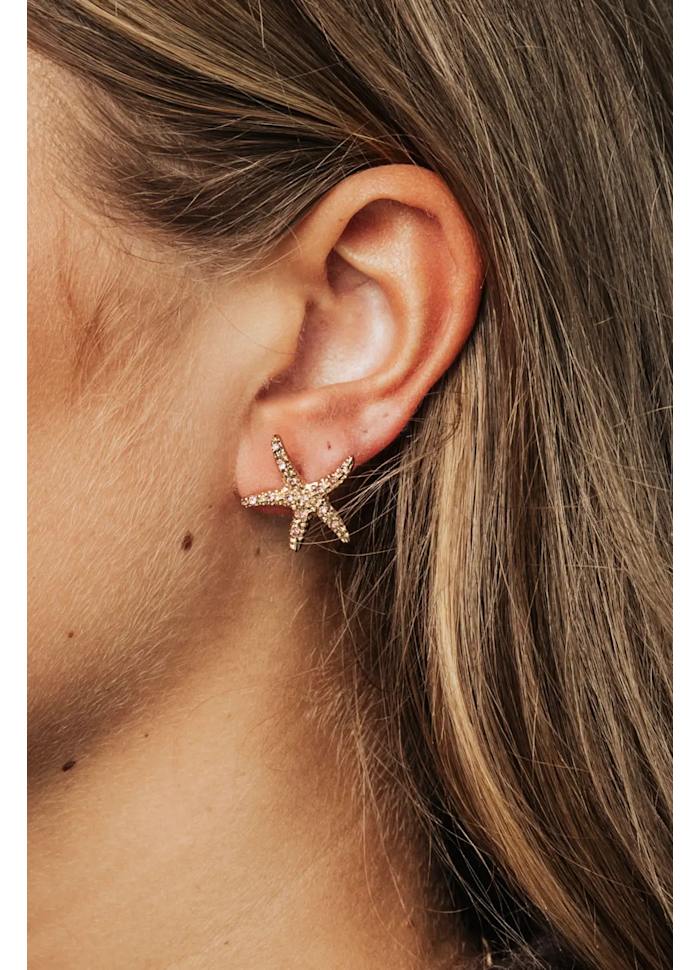 Starfish Örhängen, Små, Guld