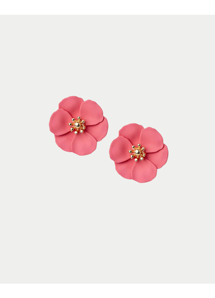 Flower Small Earrings, Korall