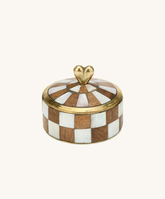 Heart Circus Box, Medium Pärlvit/Brun