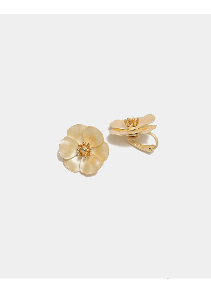 Flower CLIP-ON Örhängen, Blå