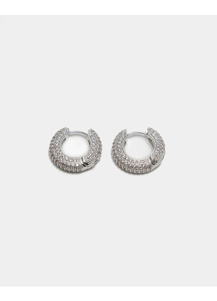 Stone Hoops, Örhängen, Silver