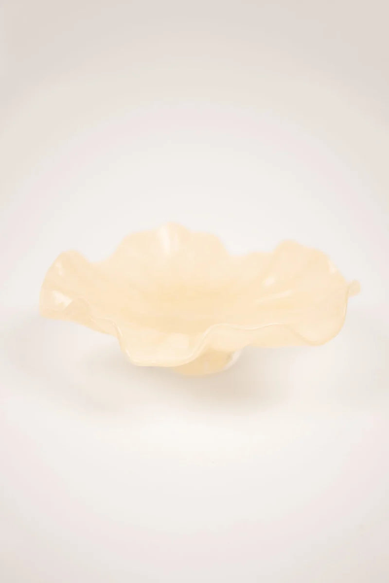 Loa skål på fot, Vanilj 22cm