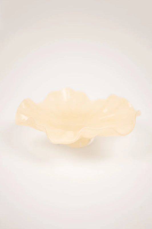 Loa skål på fot, Vanilj 22cm