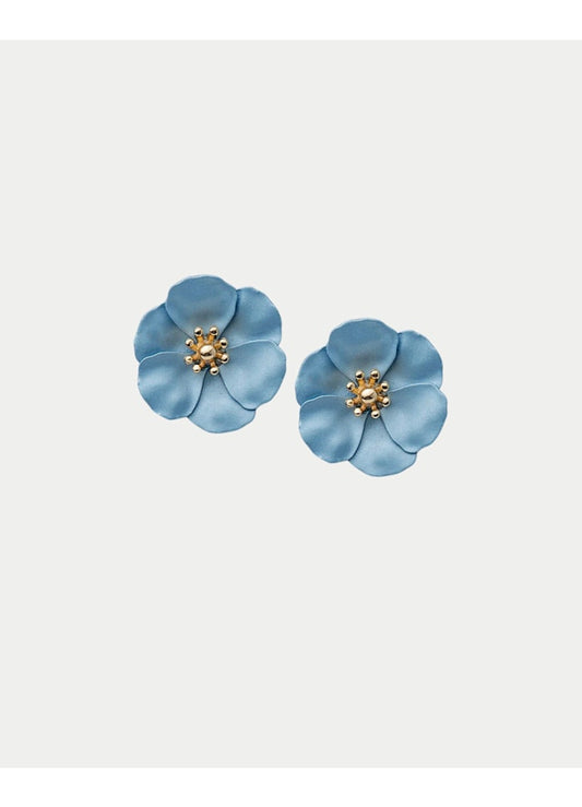 Flower Small Earrings, Blå