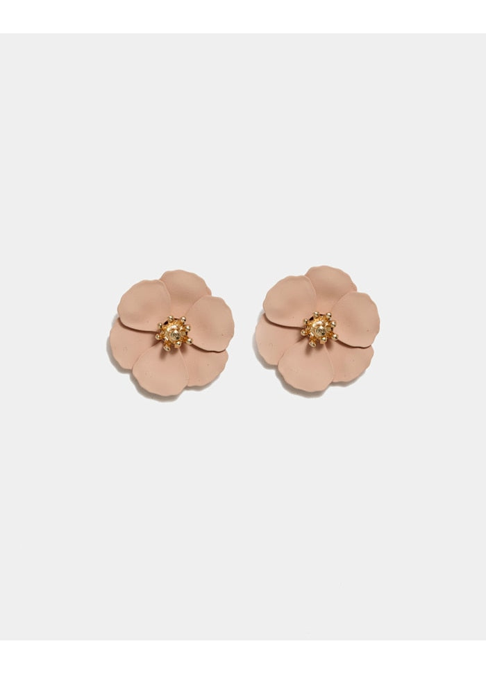 Flower CLIP-ON Örhängen, Nude pink