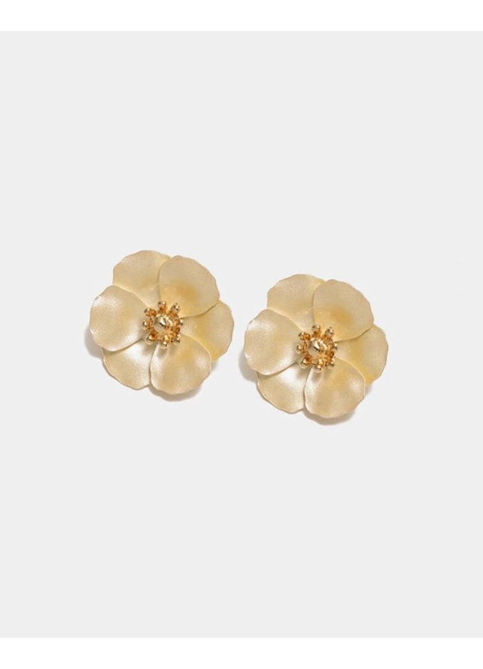 Flower Small Earrings, Soft Yellow