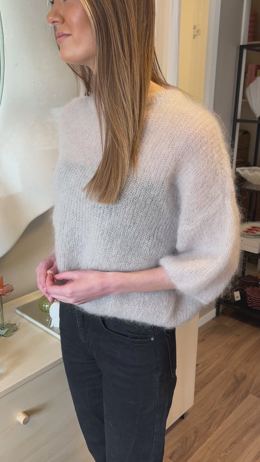 Mohair 3/4 ärm, Beige