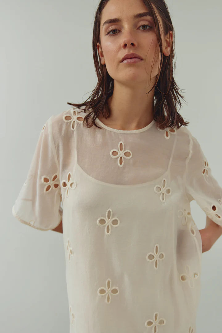 Noella Linett Klänning, Benvit