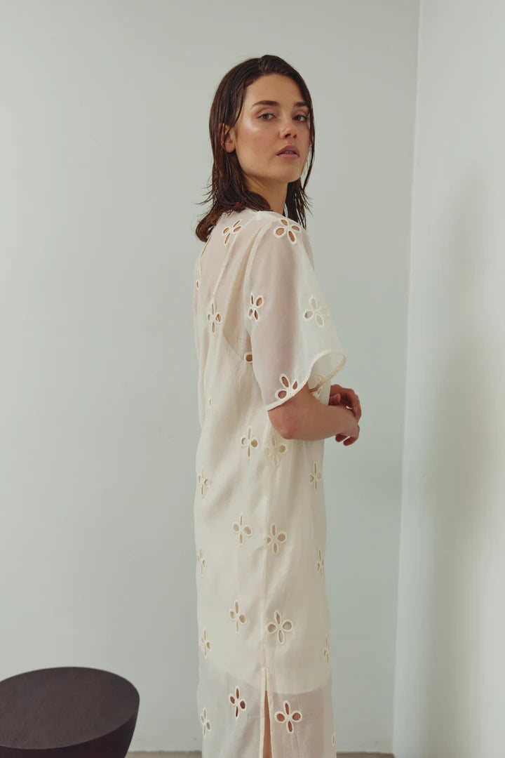 Noella Linett Klänning, Benvit