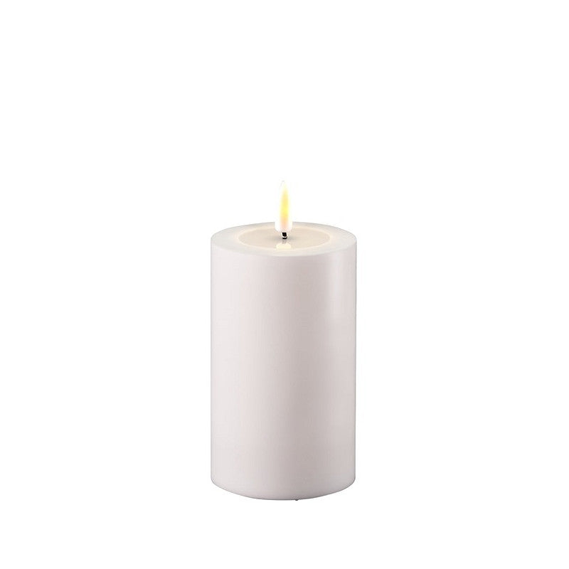 Deluxe Blockljus UTOMHUS, Vit, 12,5 cm